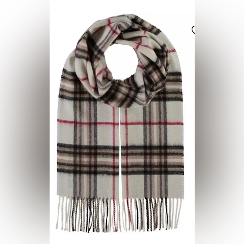 ✨Men's Classic Plaid  Scarf Cashmink Cashmere feels  Plaid Cream Red Black Scarf